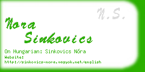nora sinkovics business card