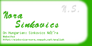 nora sinkovics business card